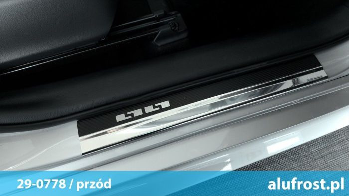 Prahové lišty Mazda 2 2022- (carbonová fólie) Alufrost